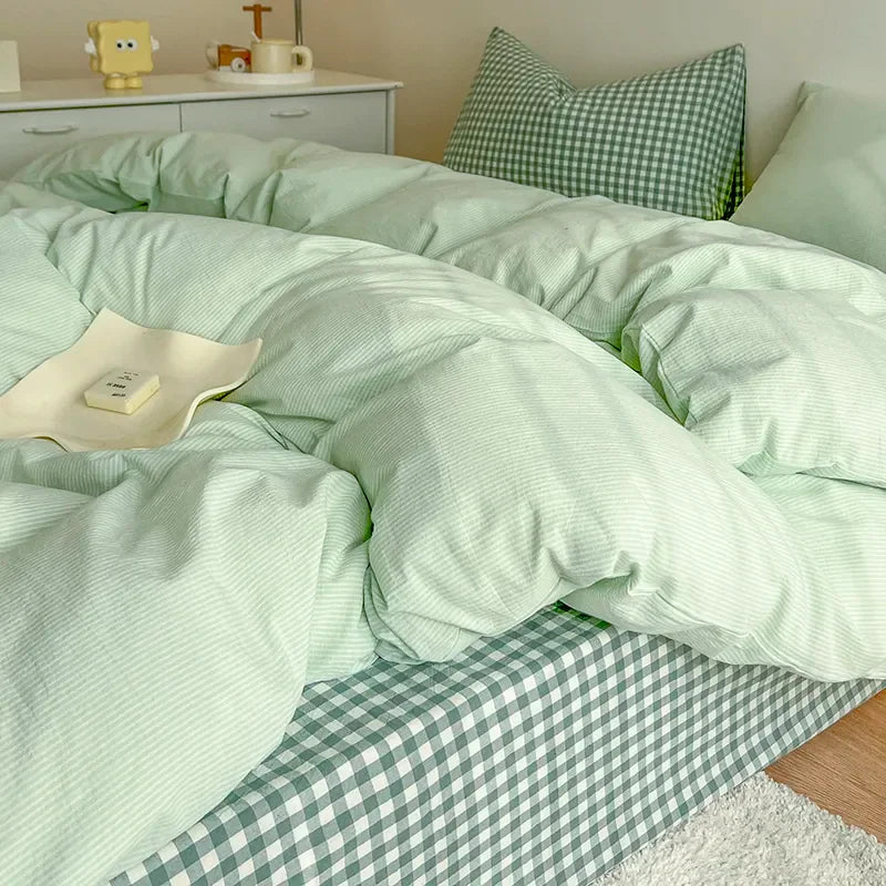 Green Nordic Duvet Cover Bedding Set