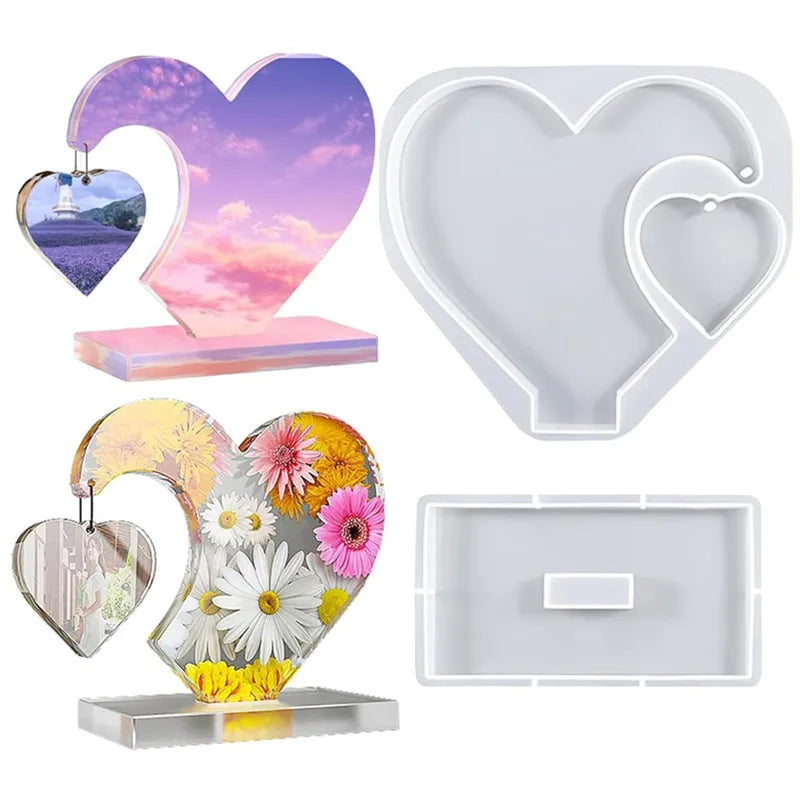Heart-Shaped Resin Photo Frame Mold