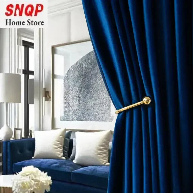 Luxury Royal Blue Velvet Curtains