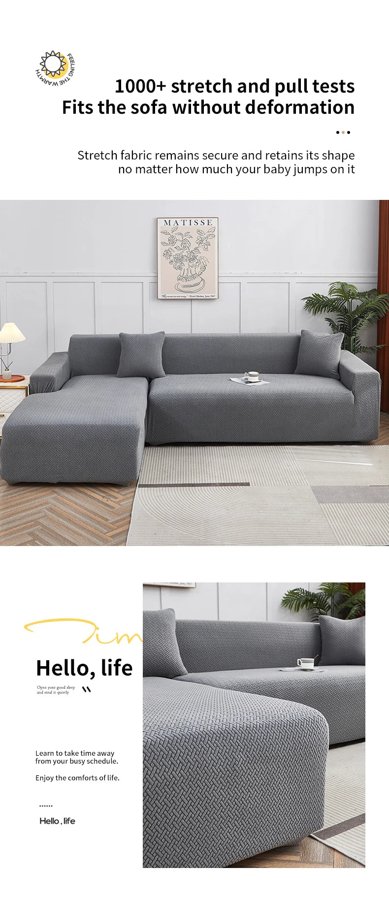 Jacquard Dustproof Sofa Cover - Removable & Washable Protector