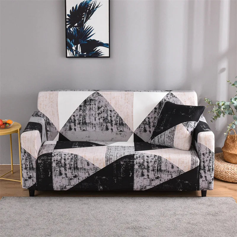 Floral Printed Stretch Sofa Cover with Elastic Band