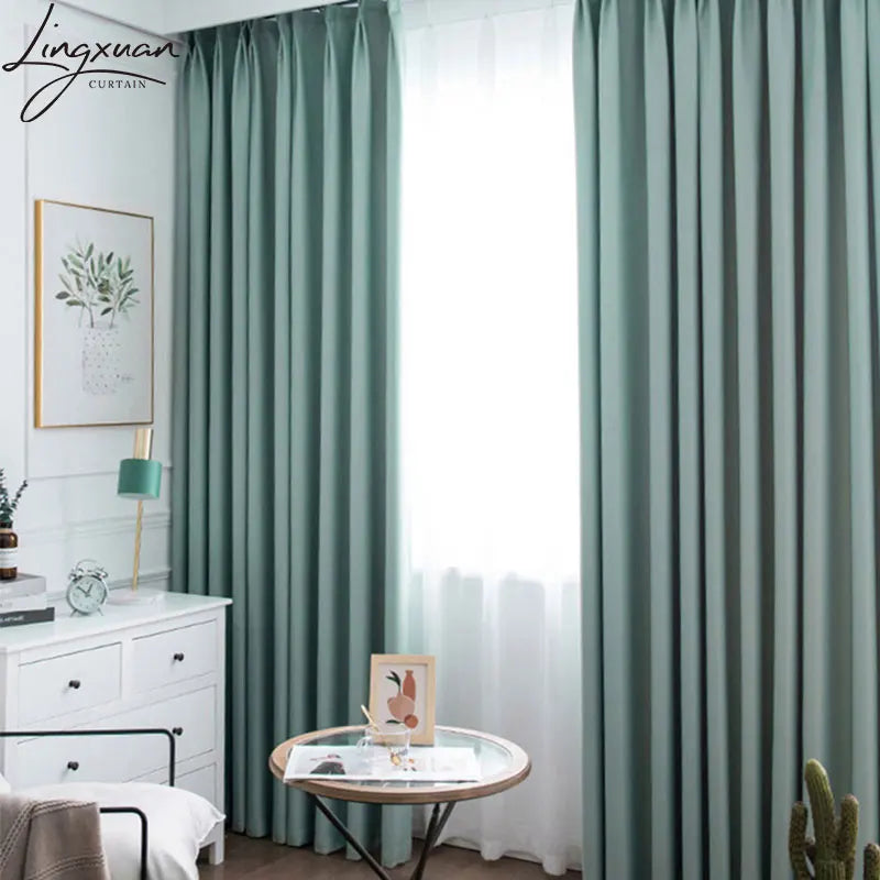 Modern Blackout Curtains For Living Room Window Thick Curtain For Bedroom Cloth Fabric Ready Made Drapes Blinds High Shading 95%