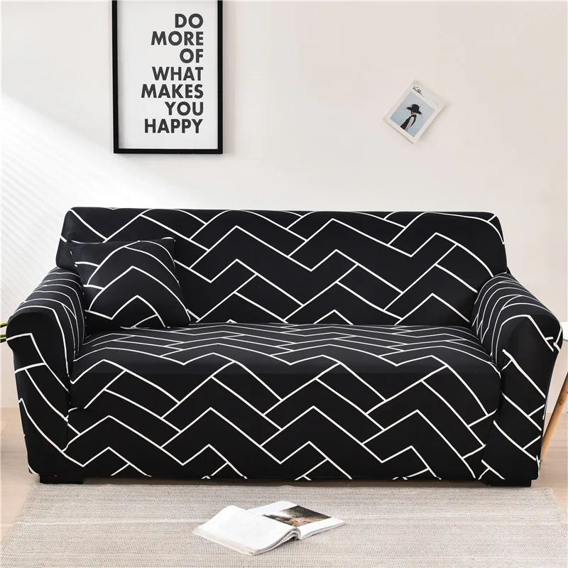 Floral Printed Stretch Sofa Cover with Elastic Band