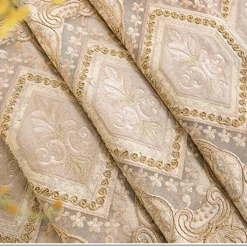 European Chenille Embroidery Luxury Curtains