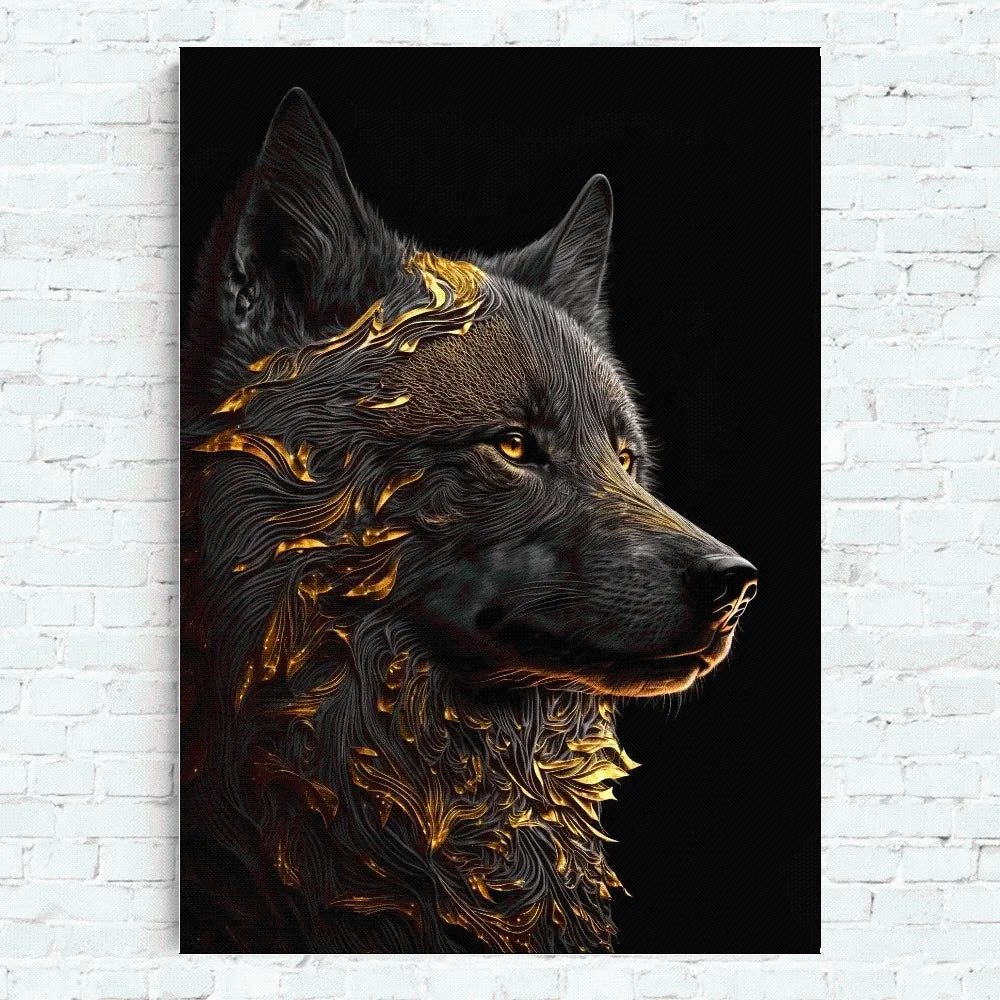 Black And Gold Animals Poster Home Office Wall Bedroom Living Room Kitchen Decoration Painting