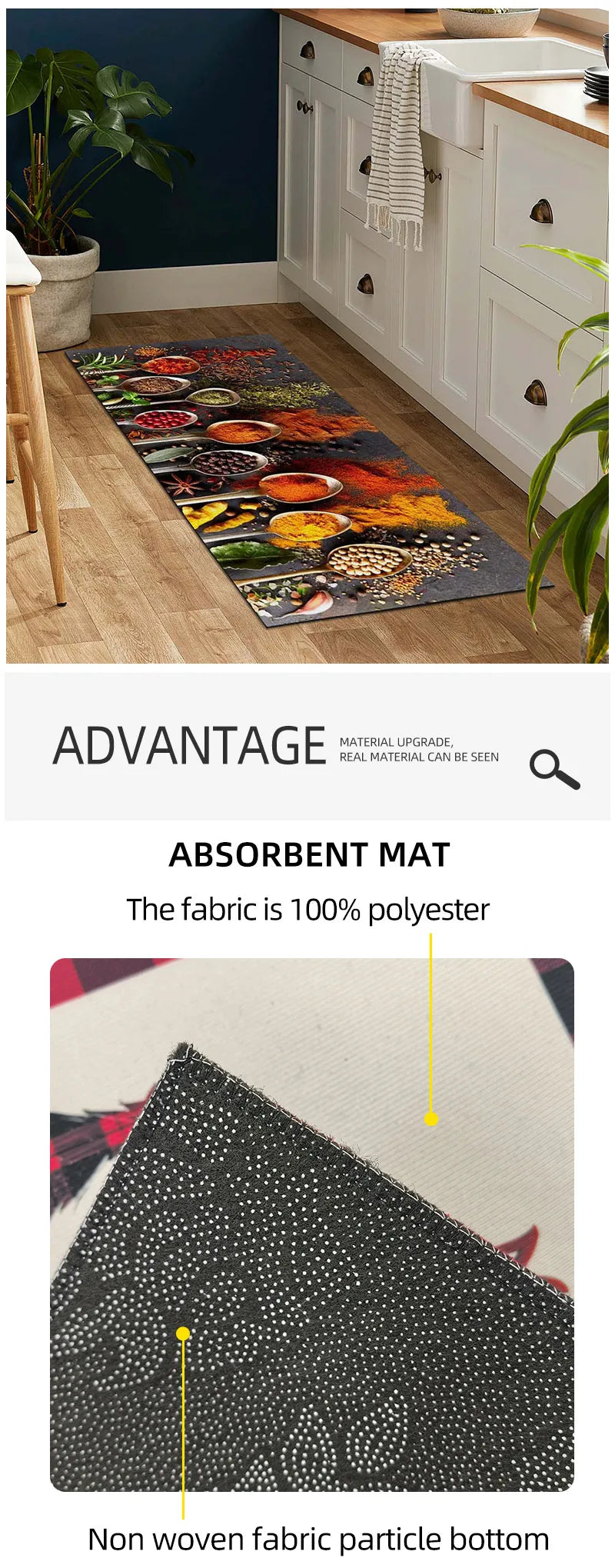 Modern Anti-Slip Kitchen & Entrance Rug