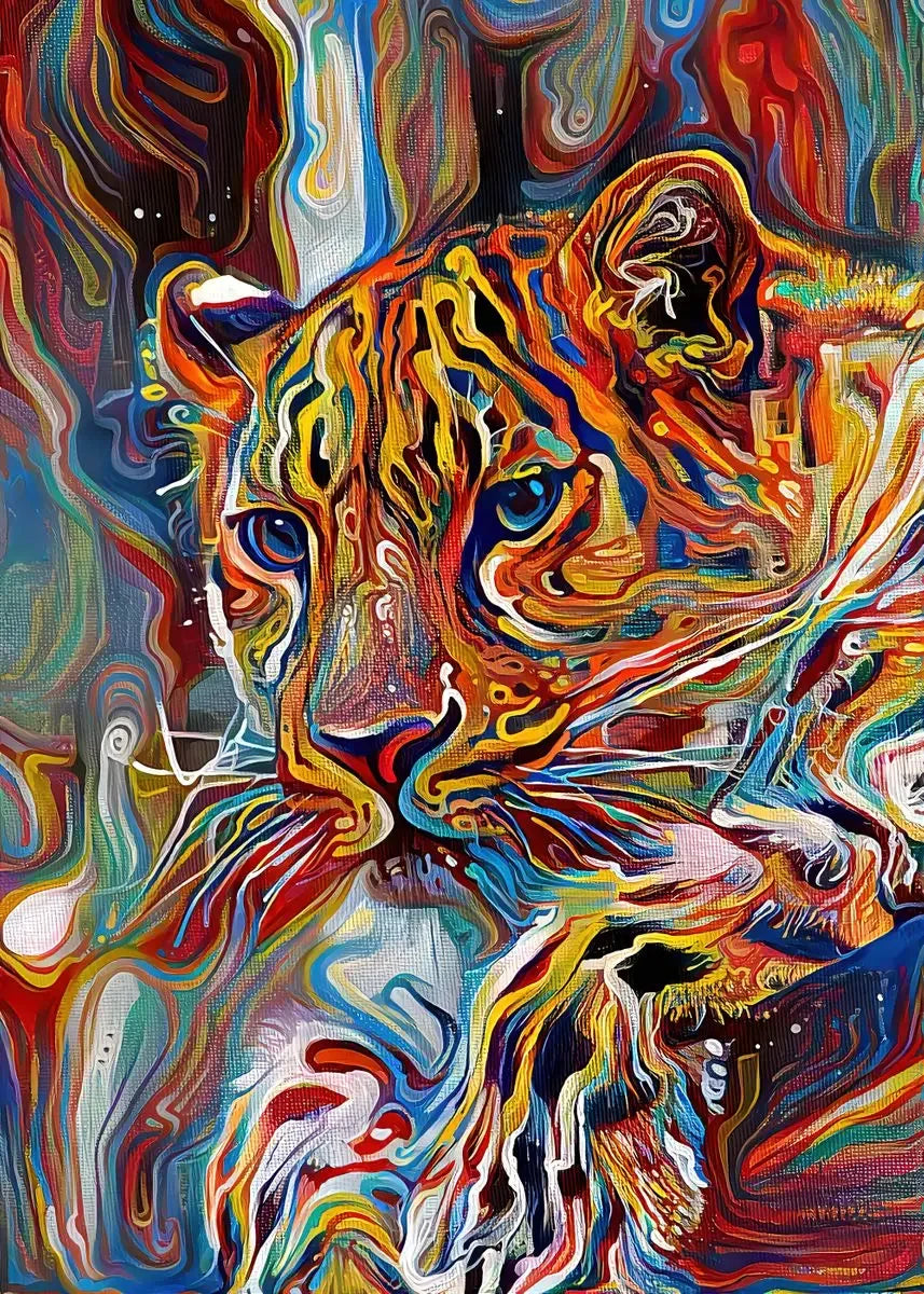 Abstract Animals Lion Tiger Cat Colour Canvas Painting Retro Art Home Wall Decoration Pictures Living Bedroom Quality Posters
