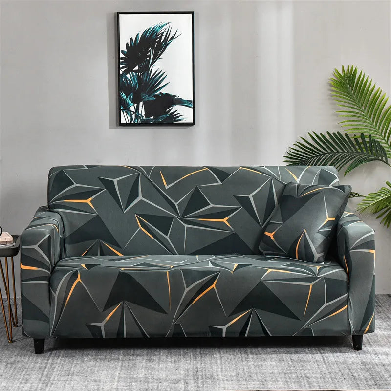 Floral Printed Stretch Sofa Cover with Elastic Band