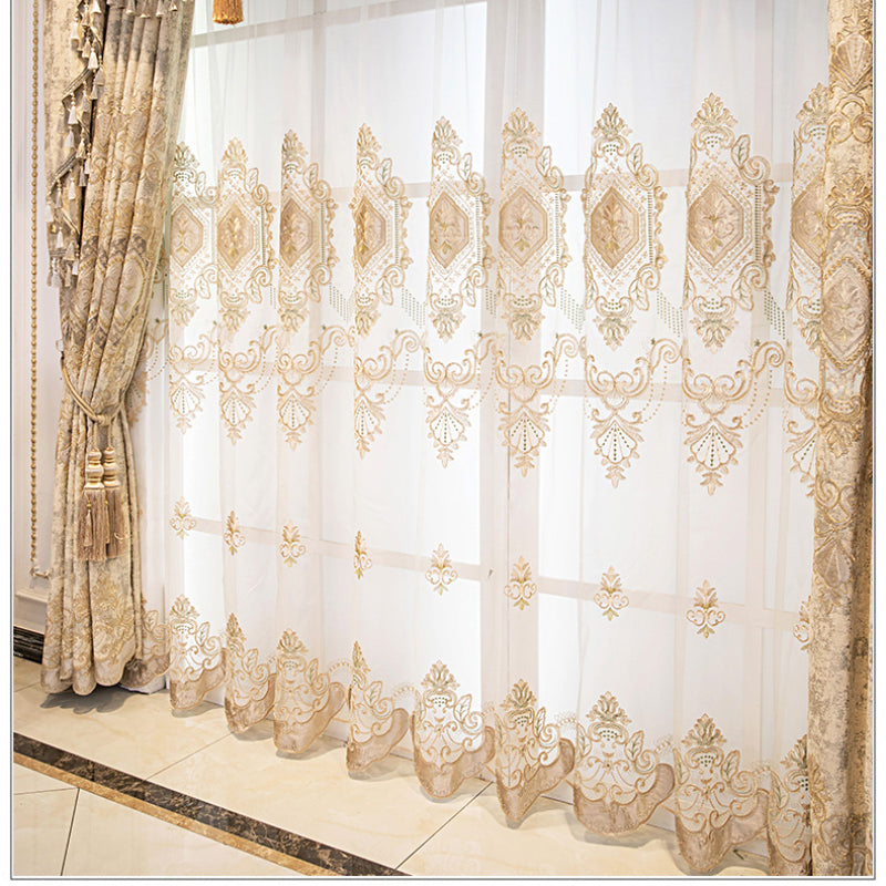 European Chenille Embroidery Luxury Curtains