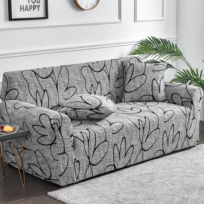 Flower Printed Elastic Sofa Cover for Living Room & Bedroom