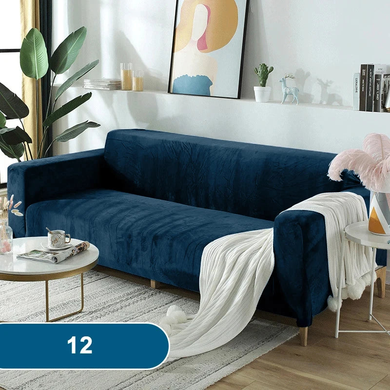 Soft & Thick Velvet Sofa Cover with Armrest for L-Shaped Sofas