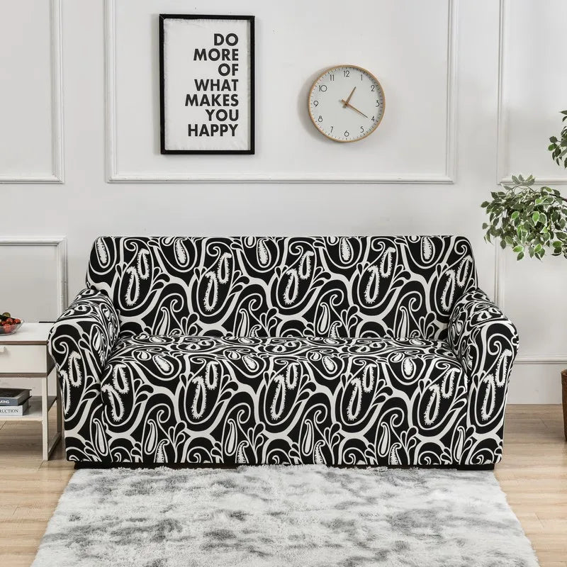 Flower Printed Elastic Sofa Cover for Living Room & Bedroom