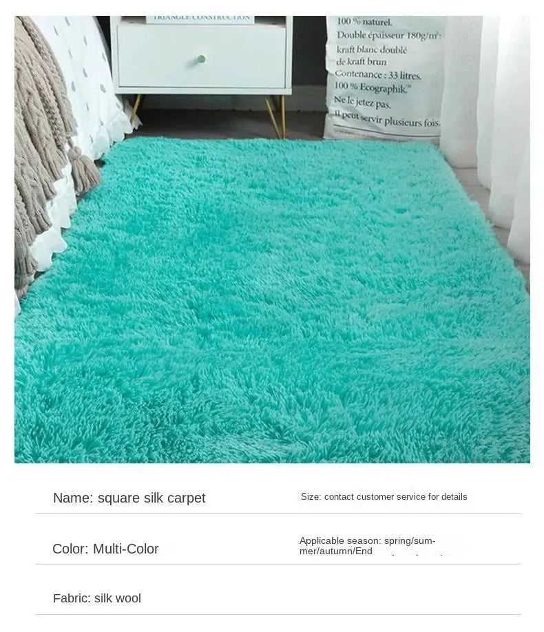 Nordic Minimalist Silk Wool Non-Slip Rug