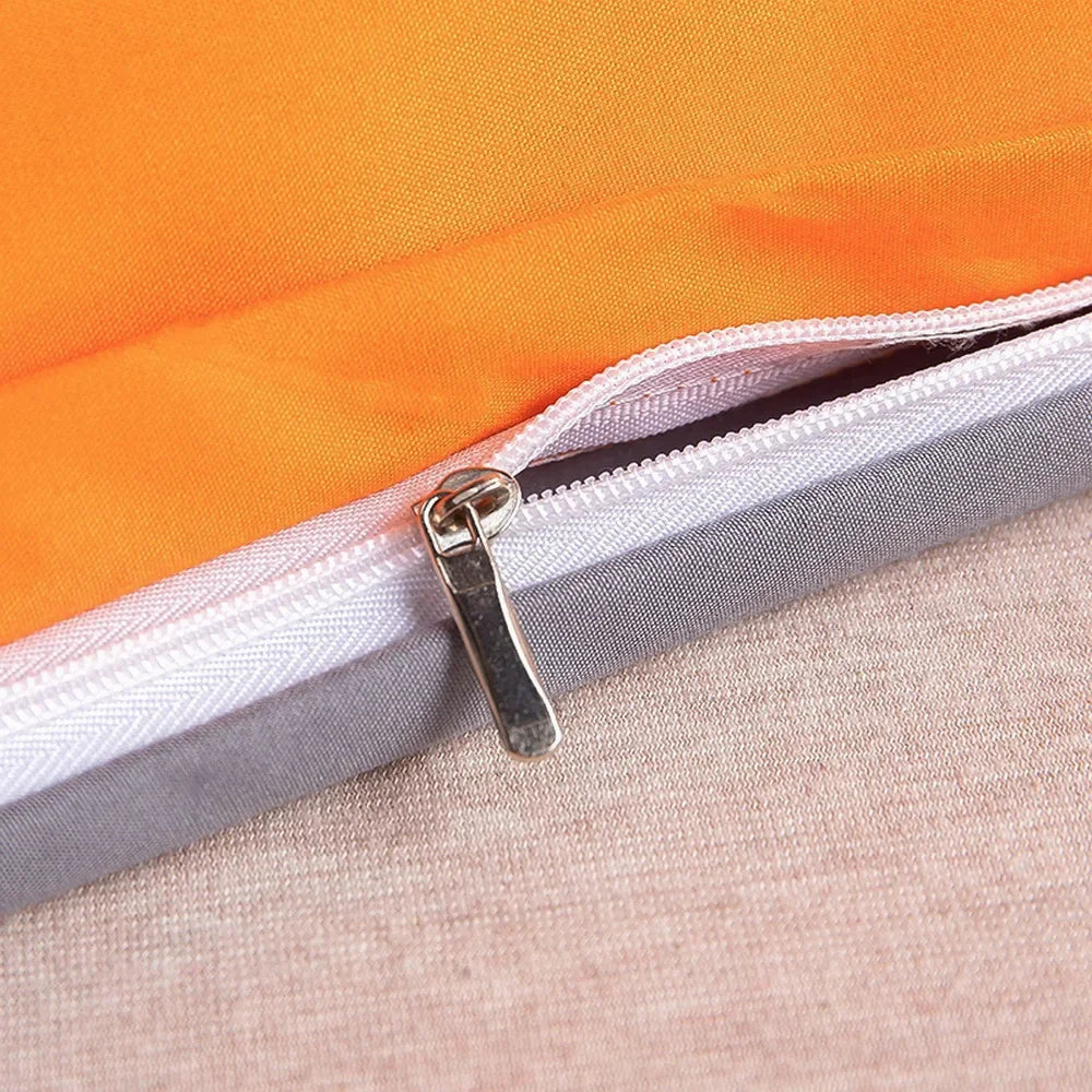 Winter Summer Orange Grey Bedding Set,Double Solid Side,duvet Cover+pillowcase (Excluding Filler) Bed Set,Queen Full King,2/3pc