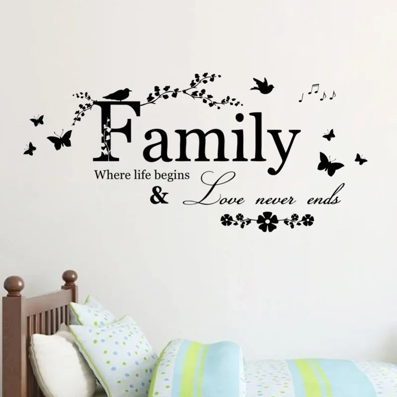 Family Love Never Ends Wall Decal
