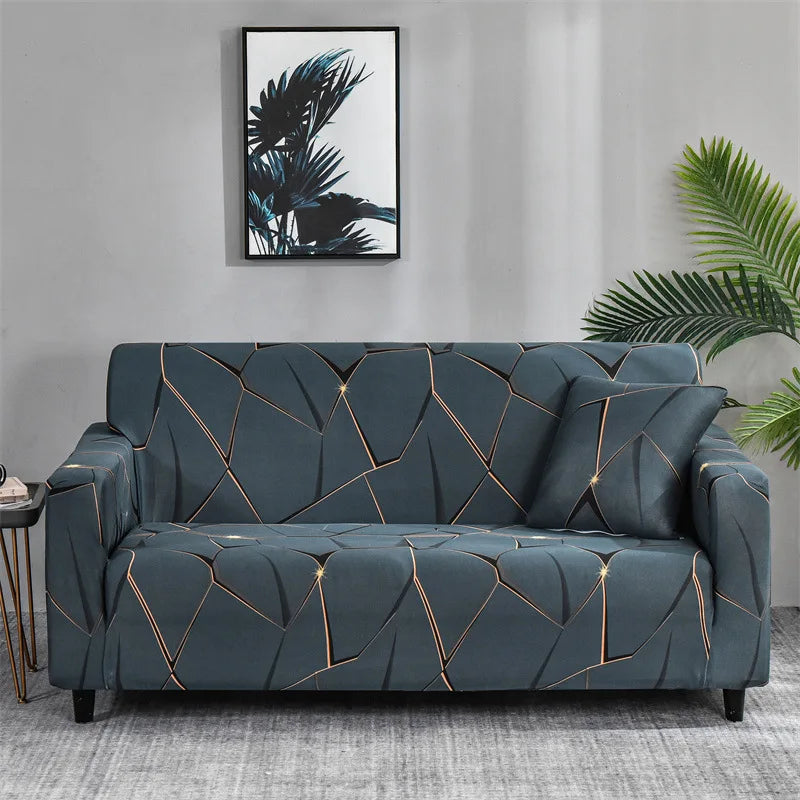 Floral Printed Stretch Sofa Cover with Elastic Band