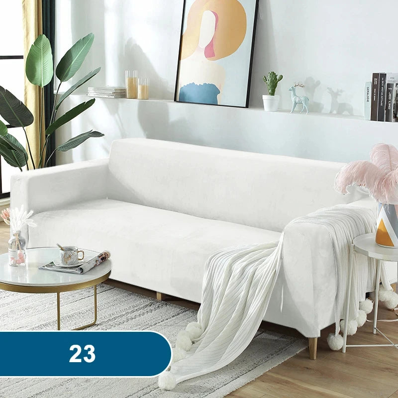 Soft & Thick Velvet Sofa Cover with Armrest for L-Shaped Sofas
