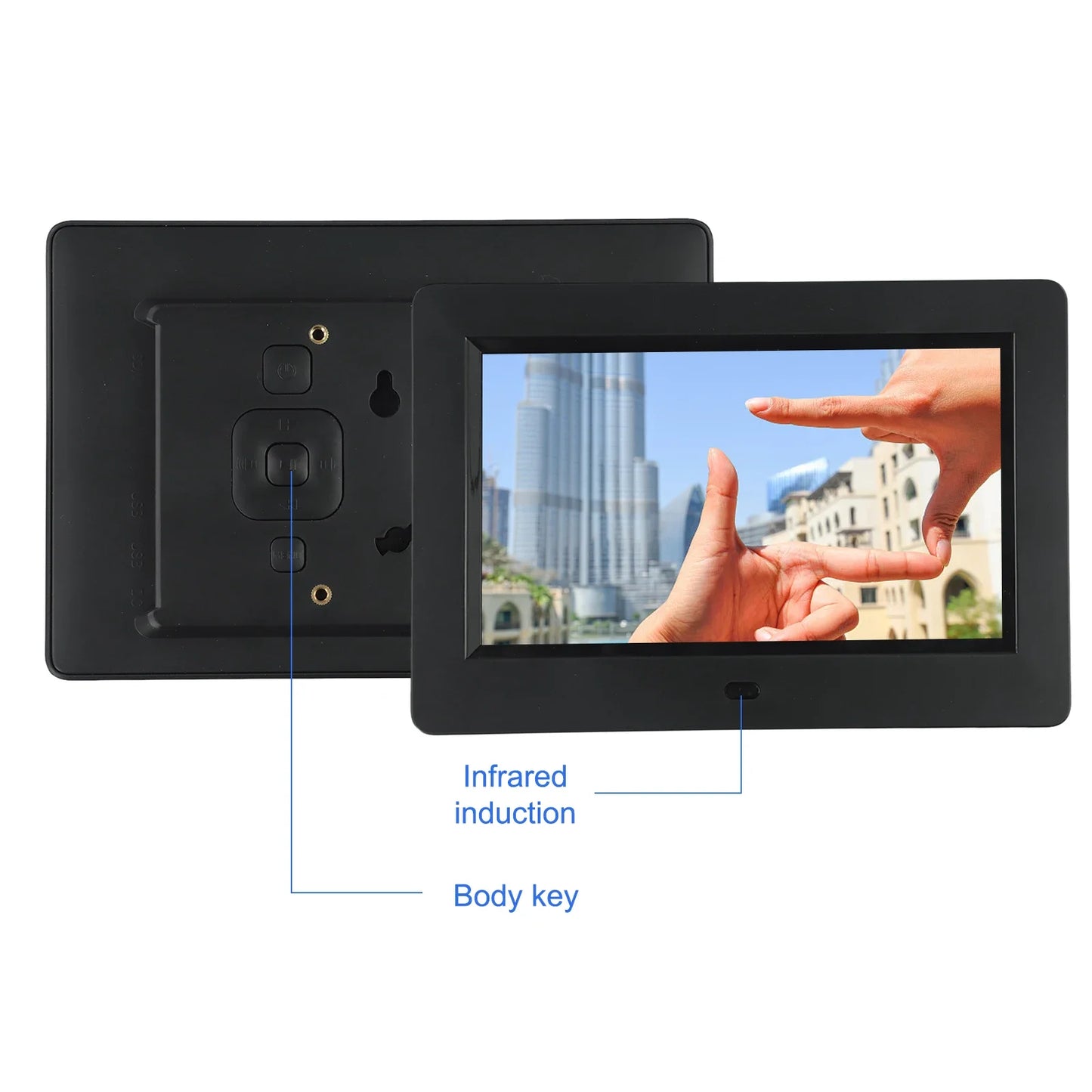 7 Inch Digital Picture Frame, HD IPS Displays Photo Frames with Remote Control,Using USB or SD to Play Photos/Videos/Music,Gift