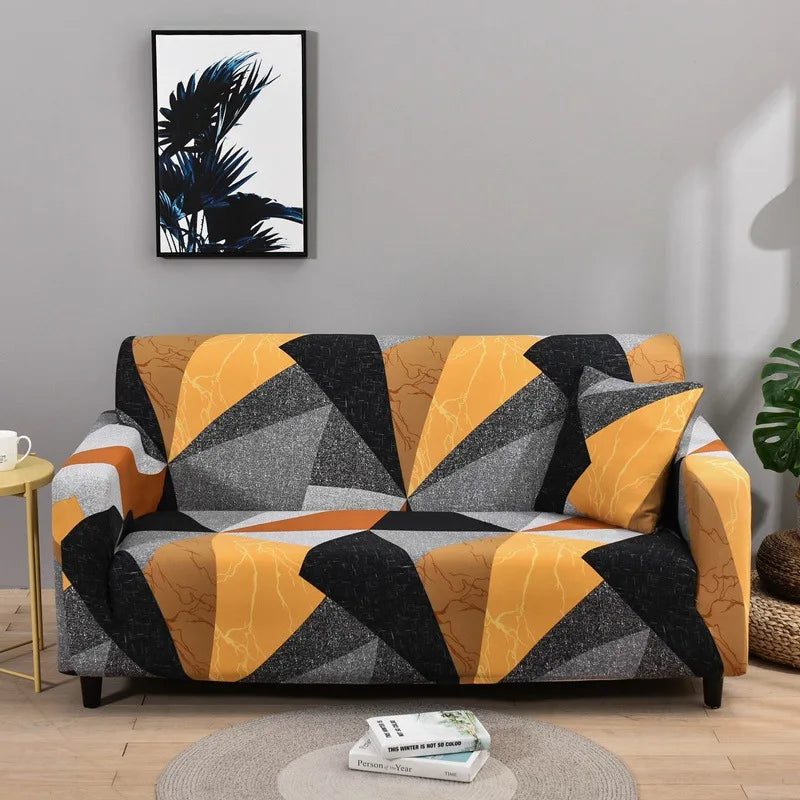 Floral Printed Stretch Sofa Cover with Elastic Band