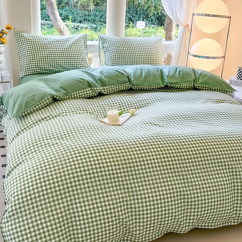 Kawaii Bear Printed Bed Set Floral Duvet Cover Pillowcase Bedding Set Cute Dinosaur Bed Linen Sheet Quilt Full Queen King Size