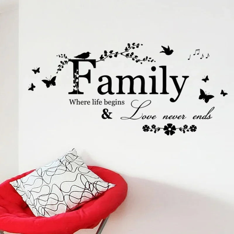 Family Love Never Ends Wall Decal