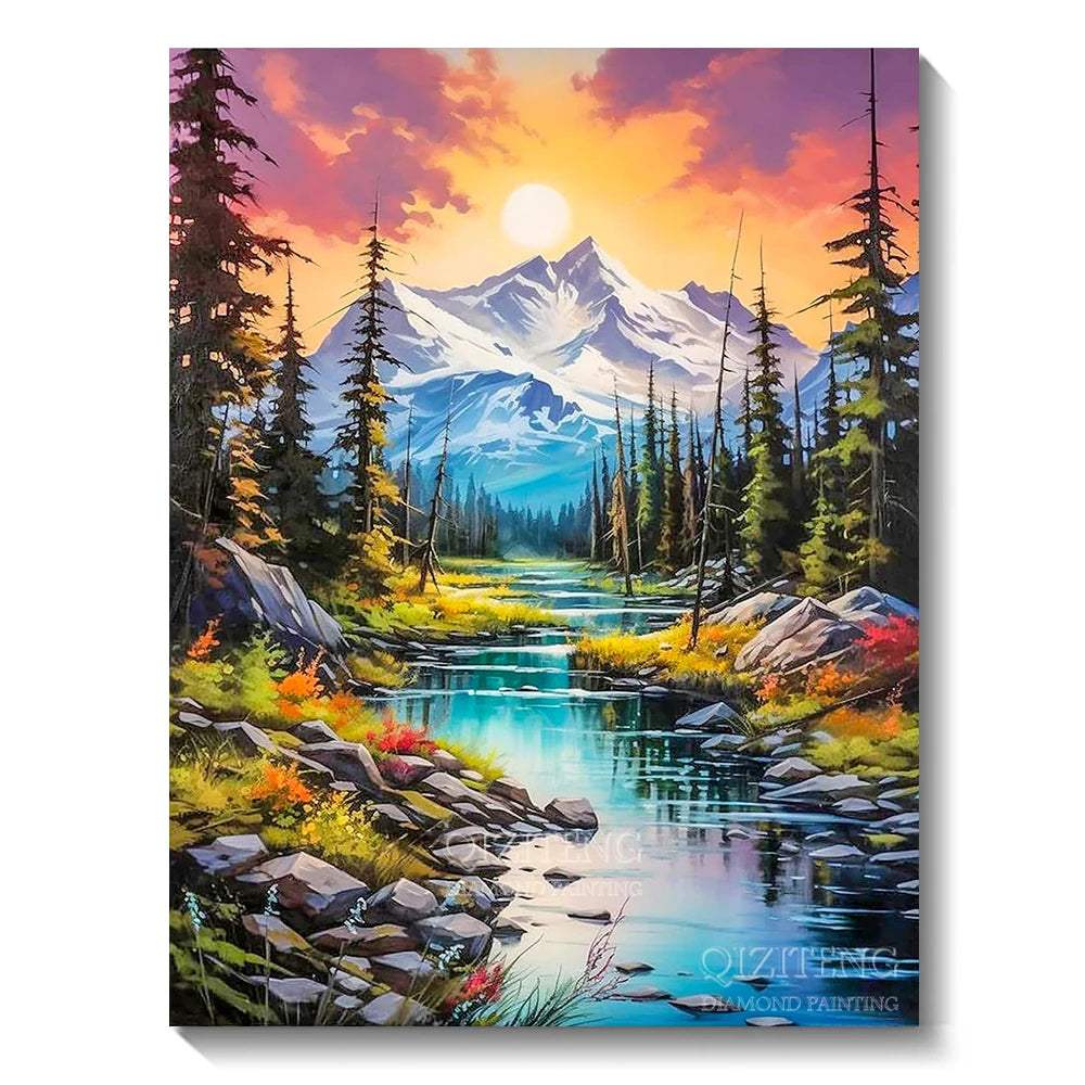 5D Diamond Art Painting Aurora Landscape Mosaic Embroidery Cross Stitch Kit Full Round Rhinestone Diy Wall Home Decor Gift