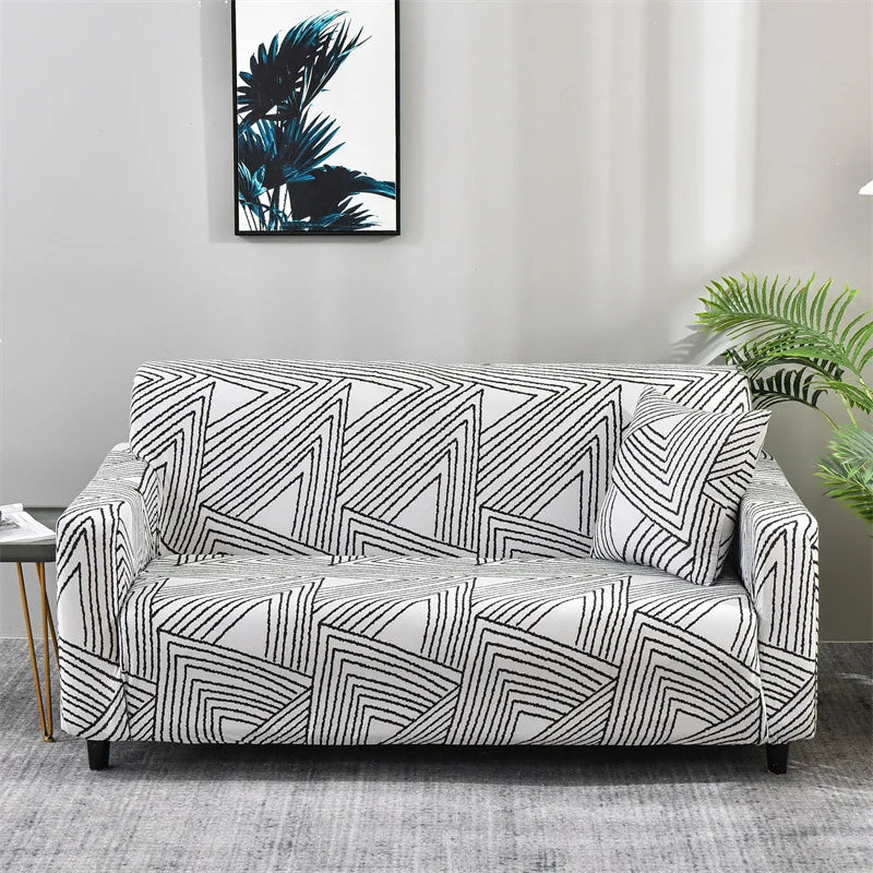 Floral Printed Stretch Sofa Cover with Elastic Band