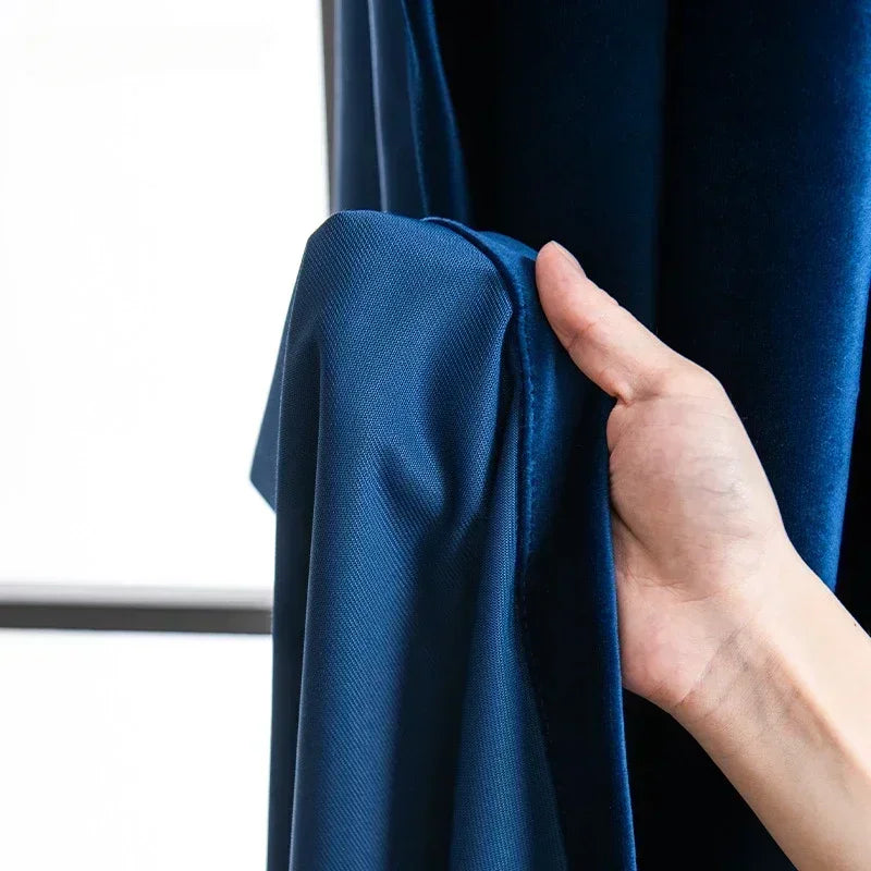 Luxury Royal Blue Velvet Curtains