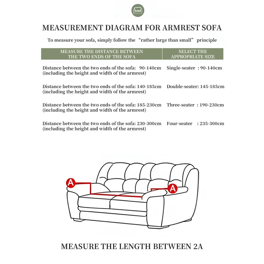 Printed Sofa Cover with Skirt - Full Coverage & Elastic, Multiple Colors