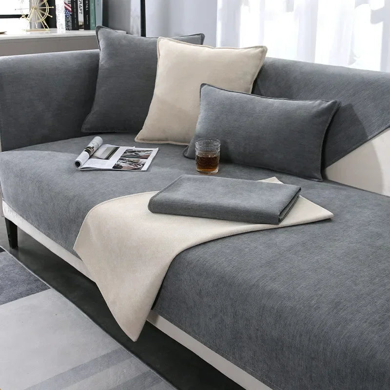 Four Seasons Universal New Chenille Non-Slip Sofa Cushion Simple Sofa Cover Towel Luxury Sofa Cushion Backrest Cover Home Decor