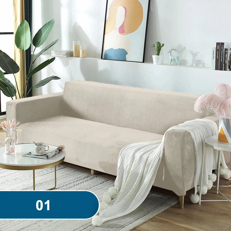 Soft & Thick Velvet Sofa Cover with Armrest for L-Shaped Sofas
