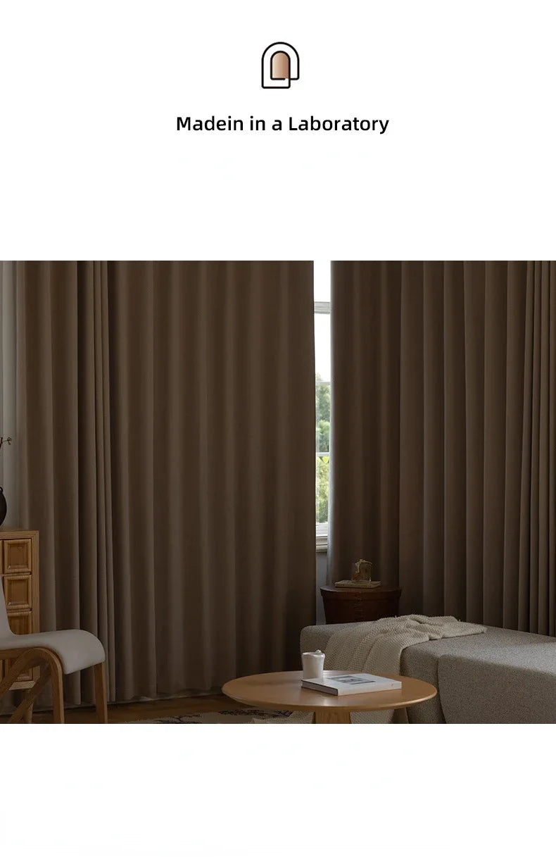 Custom Beige Chenille Luxury Curtains