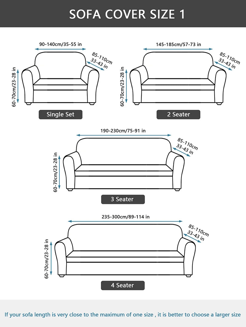 Floral Printed Stretch Sofa Cover with Elastic Band