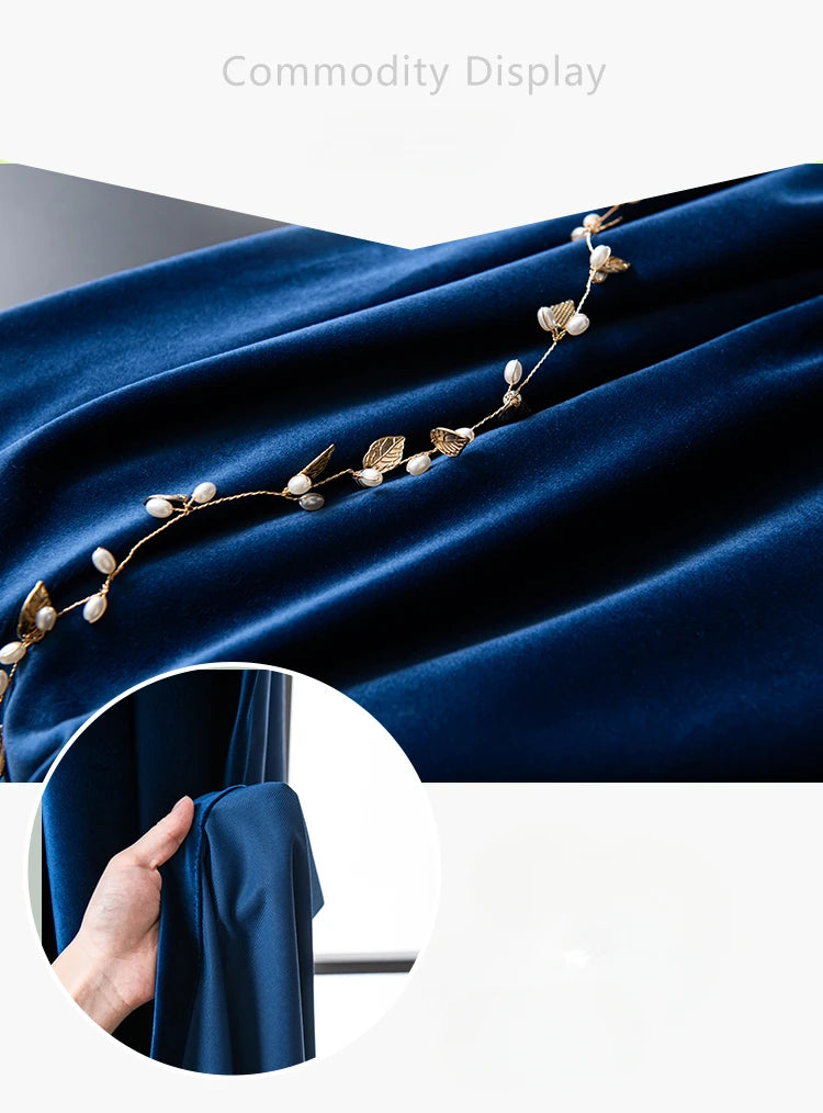 Luxury Royal Blue Velvet Curtains