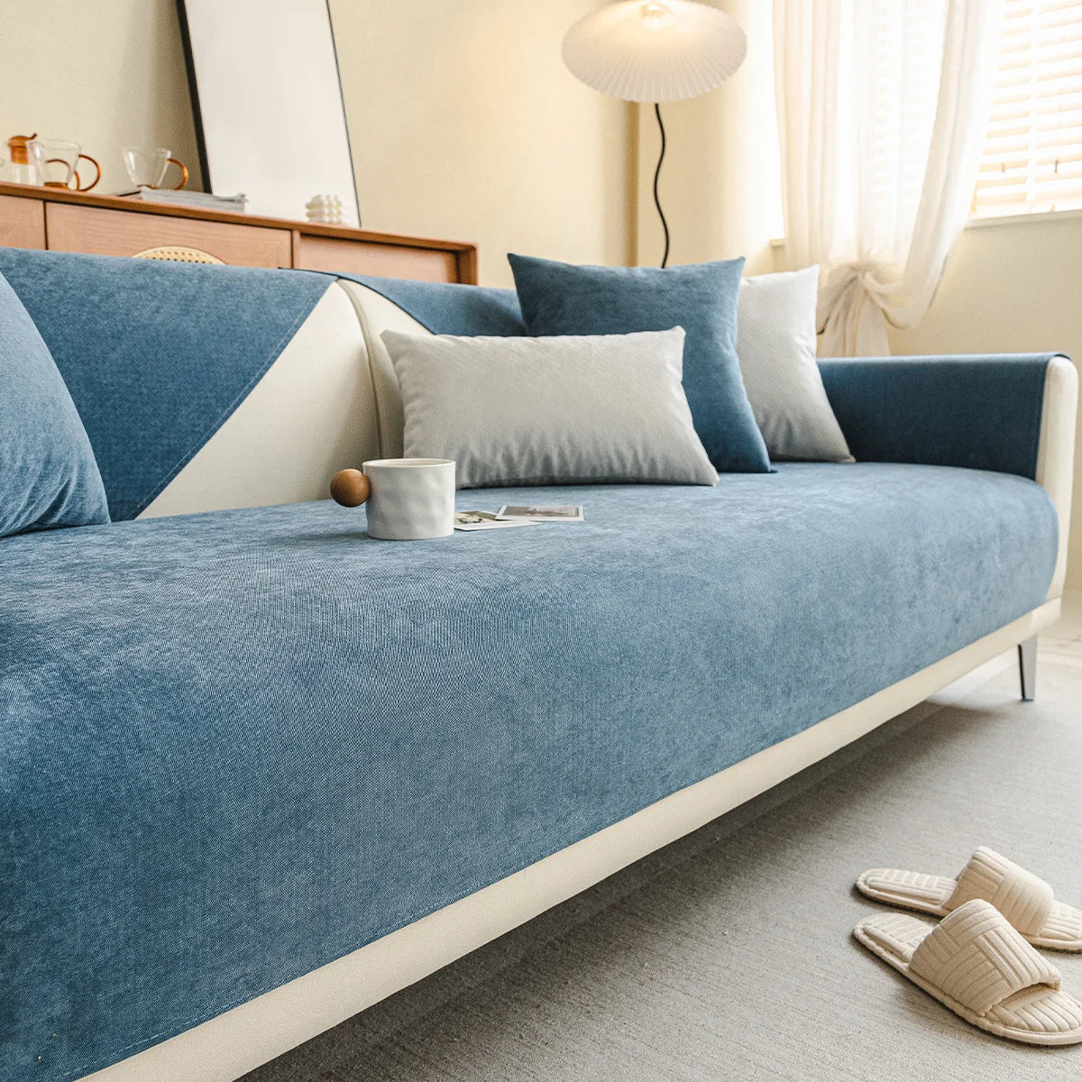 Waterproof Sofa Cover Solid Color Living Room Sofa Cushion Non-Slip Sofa Cushion Armrest Combination Covers
