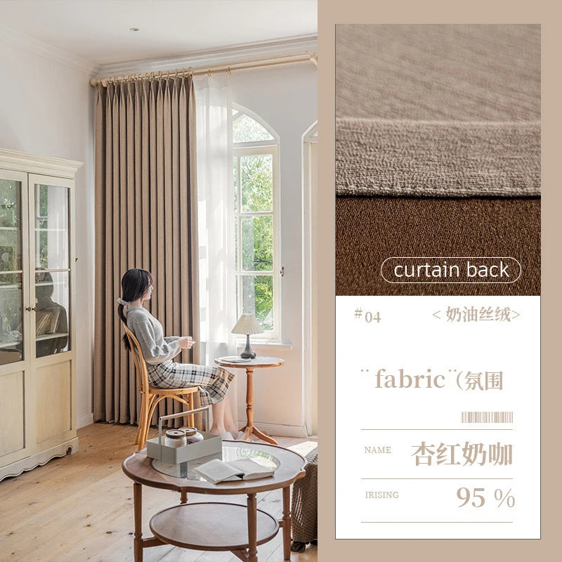Custom Size Super Soft Chenille High Blackout Curtains for Bedroom Living Room Romantic Colors Three-dimensional Texture