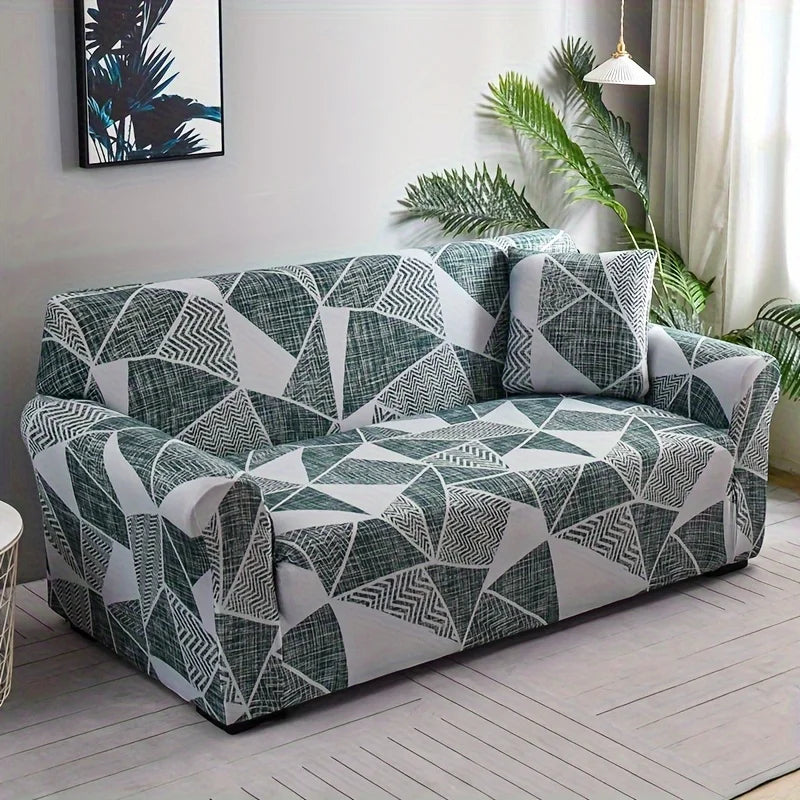 Floral Printed Stretch Sofa Cover with Elastic Band