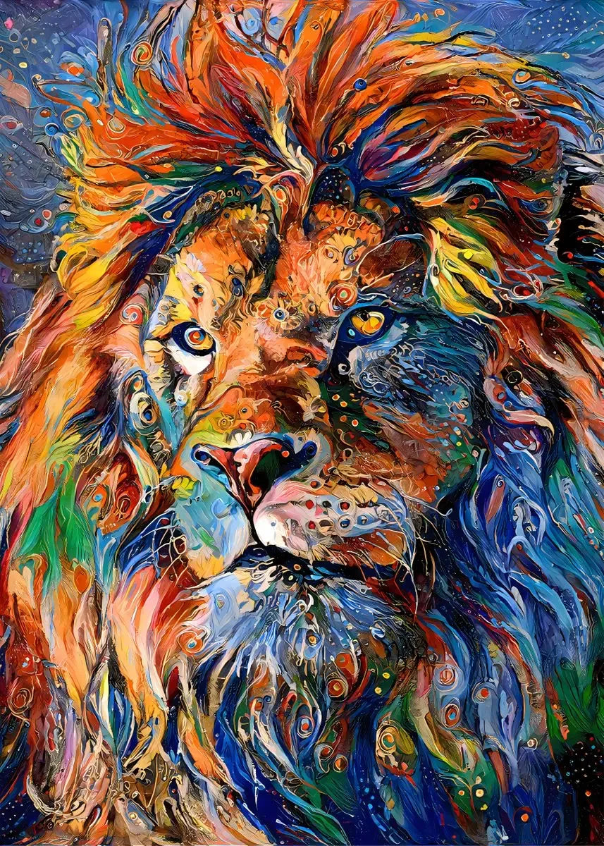 Abstract Animals Lion Tiger Cat Colour Canvas Painting Retro Art Home Wall Decoration Pictures Living Bedroom Quality Posters