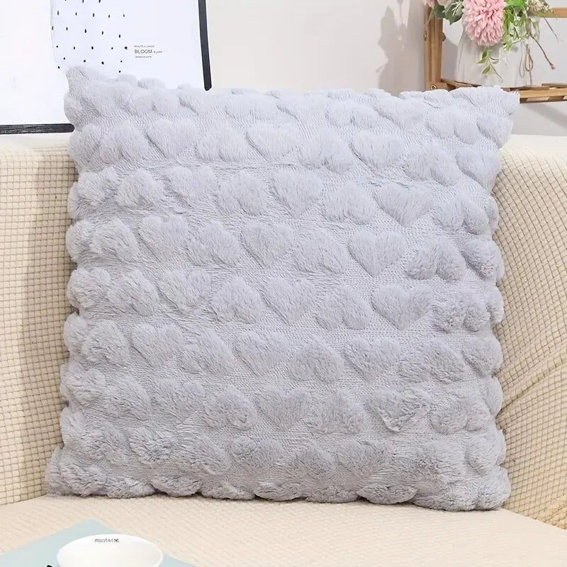 Modern Solid Color Love Plush Throw Pillow Cover,Valentine's Day Cushion Cover, Home,Room,Bedroom,Living Room,Sofa Decor