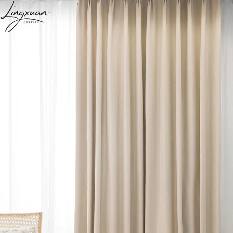 Modern Blackout Curtains For Living Room Window Thick Curtain For Bedroom Cloth Fabric Ready Made Drapes Blinds High Shading 95%