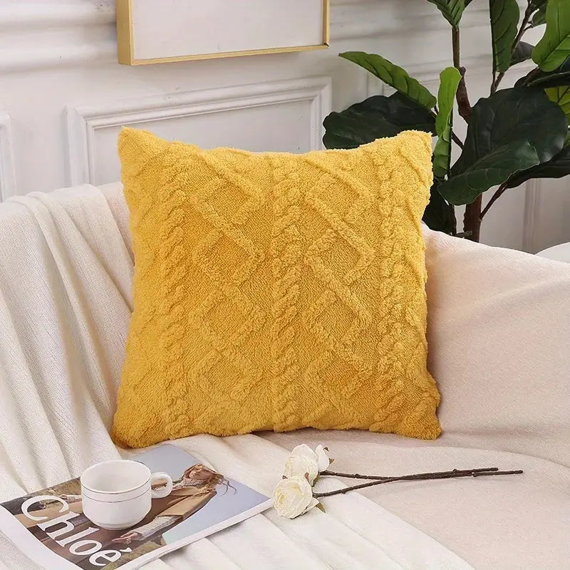 1pc Chenille Jacquard Geometric PatternThrow Pillow Cover, SquareThrow Pillow Case, Decorative Pillow Cover For Home Office Sofa