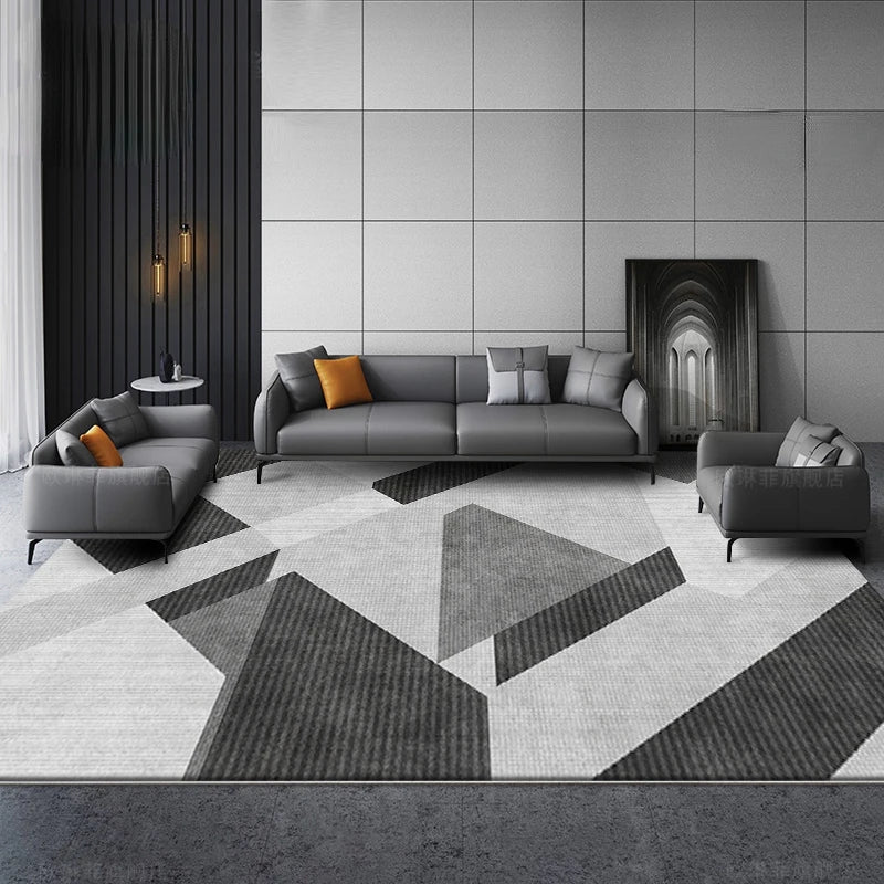 Nordic Marble Geometry Carpets for Living Room Light luxury Large area Home Decor rugs Bedroom Non-slip soft Floor Mats Washable