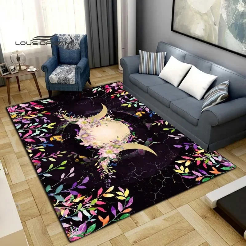 Gothic Witch Sacrifice Rugs Triple Moon Divination Home Living room Bedroom Large area soft carpet Halloween Decoration Rune # 6