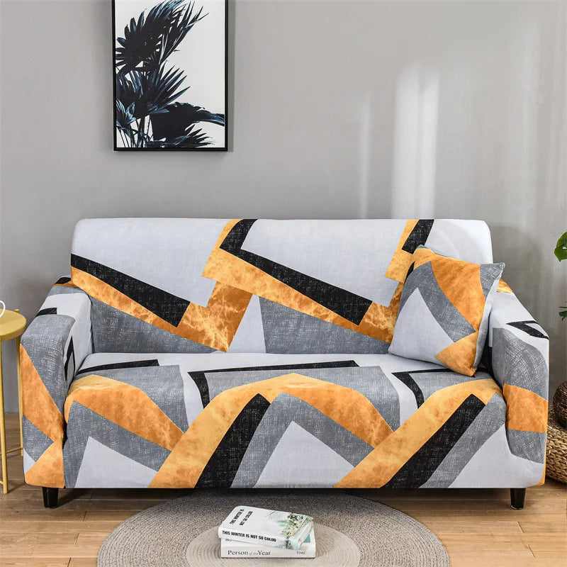 Floral Printed Stretch Sofa Cover with Elastic Band
