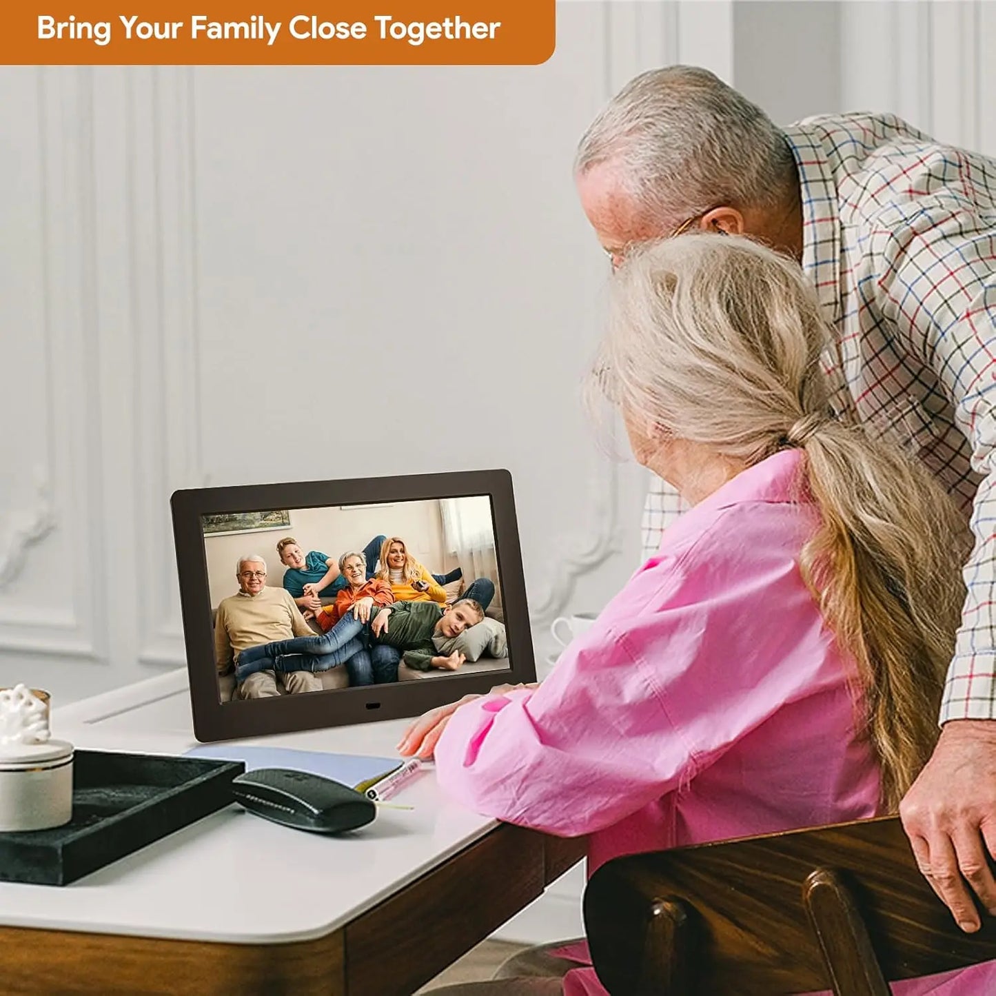 7 Inch Digital Picture Frame, HD IPS Displays Photo Frames with Remote Control,Using USB or SD to Play Photos/Videos/Music,Gift
