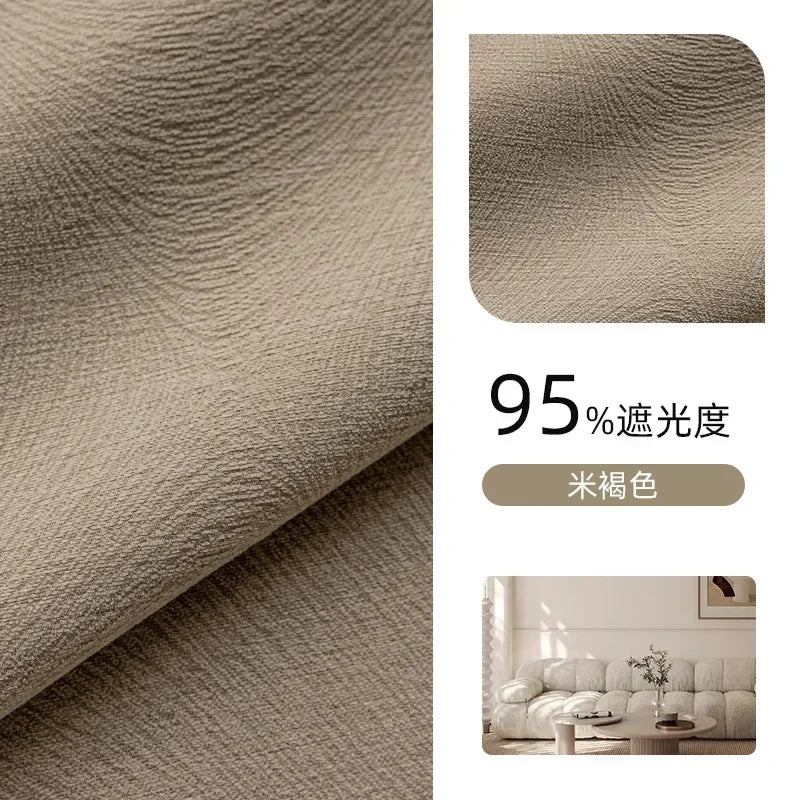 Custom Beige Chenille Luxury Curtains