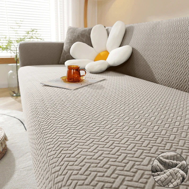 Jacquard Sofa Cover For Living Room Elastic Thick Jacquard Sofa Cover For Sofa L-shaped Corner Sofa Covers 1/2/3/4/5 Seater