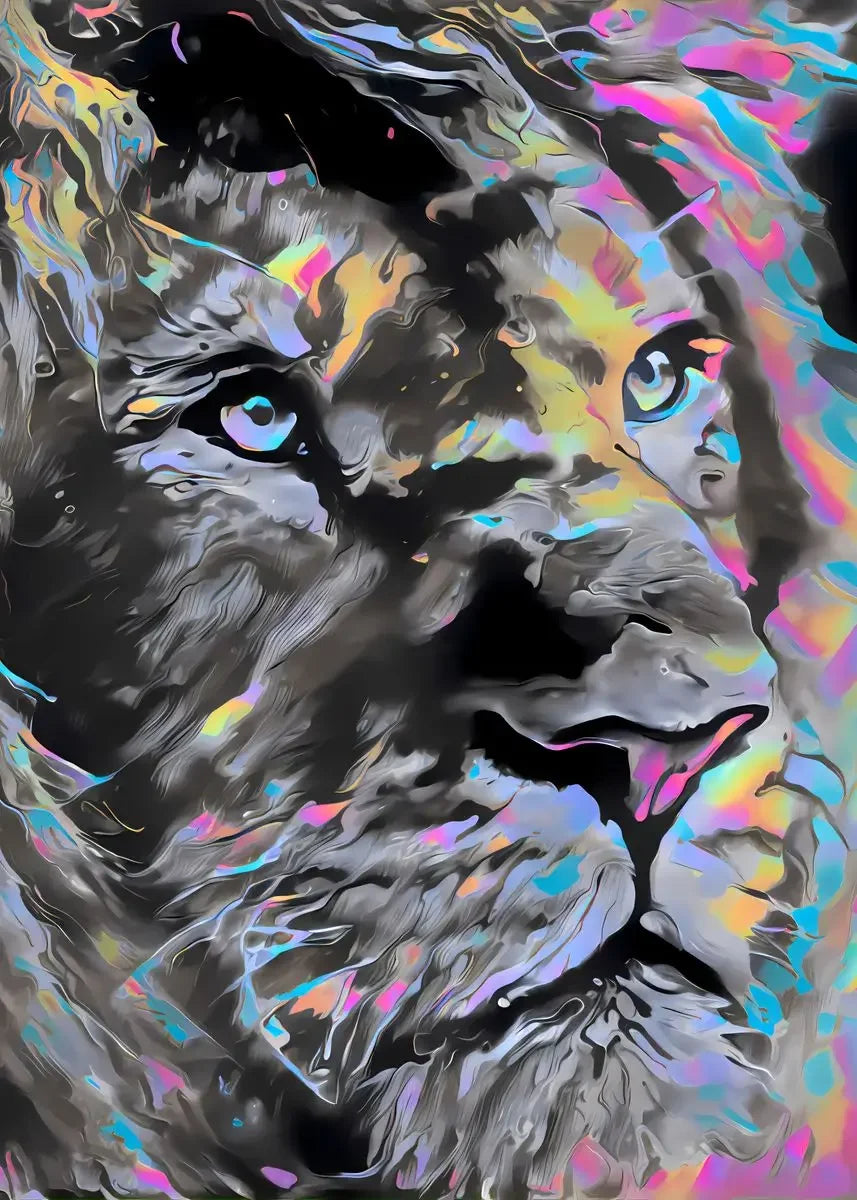Abstract Animals Lion Tiger Cat Colour Canvas Painting Retro Art Home Wall Decoration Pictures Living Bedroom Quality Posters