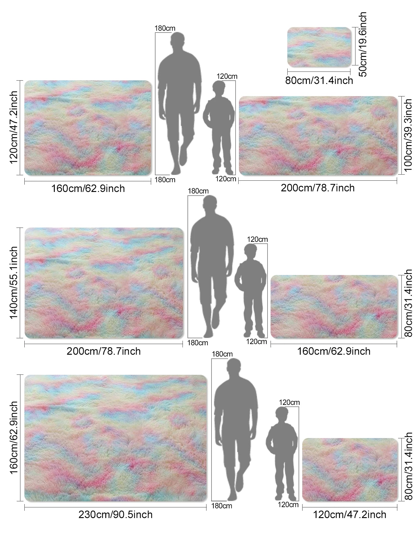 Rainbow Kids Carpet Soft Bedroom Rugs