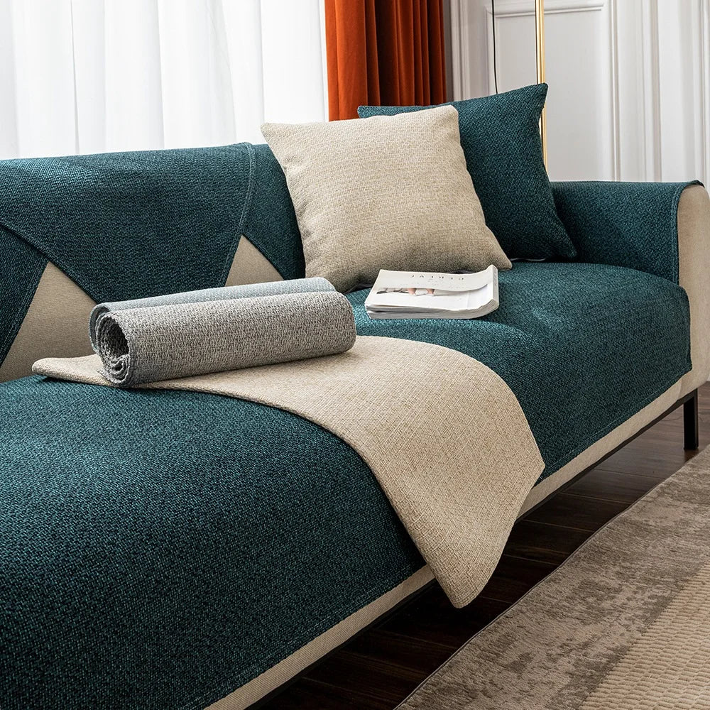 Cotton And Linen Sofa Cover Four Seasons Universal Living Room Thickening Non-Slip Sofa Cushion Cover Furniture Dust Cover